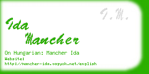 ida mancher business card